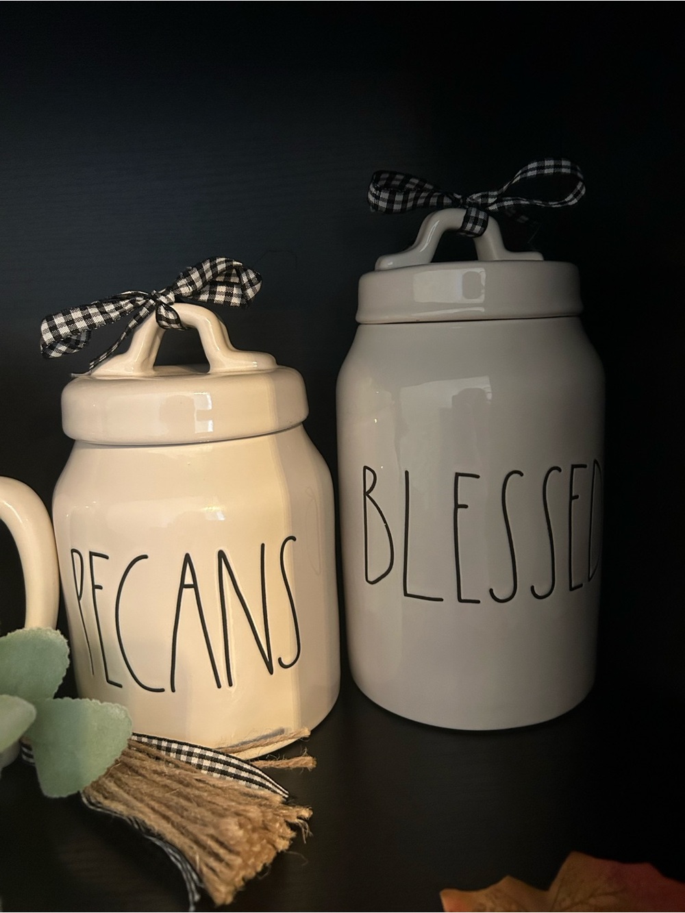 Rae Dunn pecans & blessed canister set